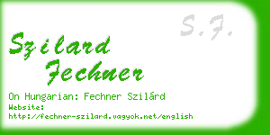 szilard fechner business card